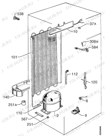 Взрыв-схема холодильника Zanussi ZD19/4 - Схема узла Cooling system 017